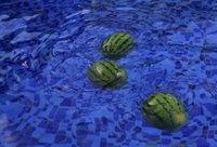 泳池吃瓜,夏日清凉一夏